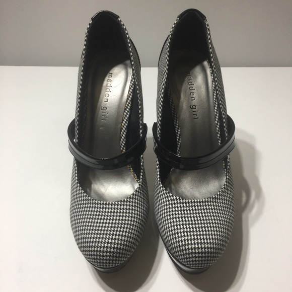 Madden Girl Mar Jane Vexxx Houndstooth Platforms 9 - Picture 3 of 7